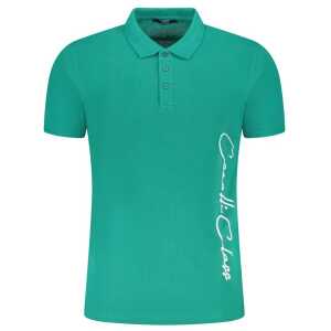 Cavalli Class Green Cotton Men Polo Shirt