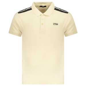 Cavalli Class Beige Cotton Men Polo Shirt