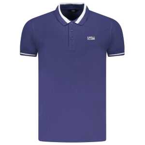 Cavalli Class Blue Cotton Men Polo Shirt