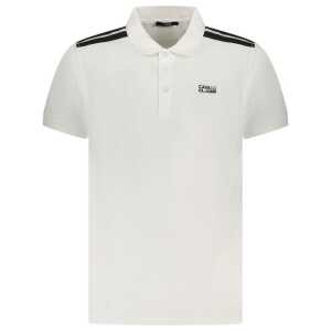 Cavalli Class White Cotton Men Polo Shirt