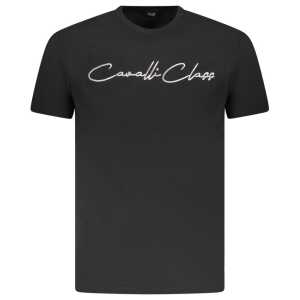 Cavalli Class Black Cotton Men T-Shirt