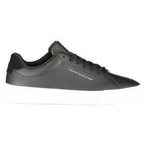Tommy Hilfiger Black Leather Men Sneaker