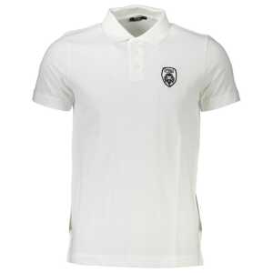 Cavalli Class White Cotton Men Polo Shirt