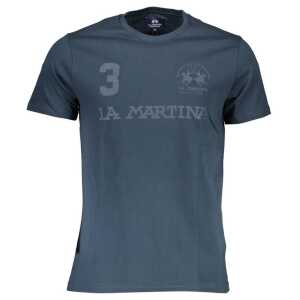 La Martina Blue Cotton Men T-Shirt