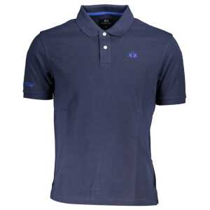 La Martina Blue Cotton Men Polo Shirt
