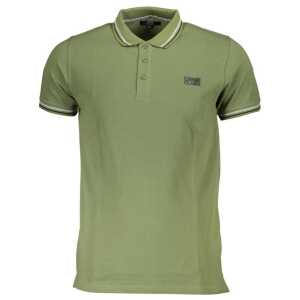 Cavalli Class Green Cotton Men Polo Shirt