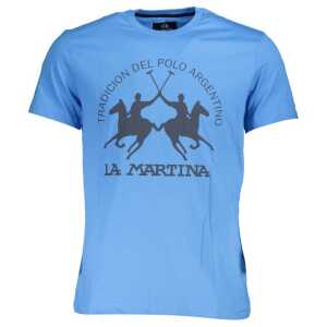 La Martina Blue Cotton Men T-Shirt