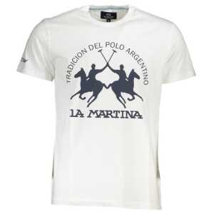 La Martina White Cotton Men T-Shirt