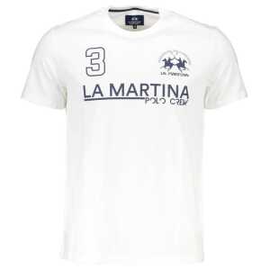 La Martina White Cotton Men T-Shirt
