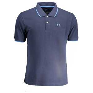 La Martina Blue Cotton Men Polo Shirt
