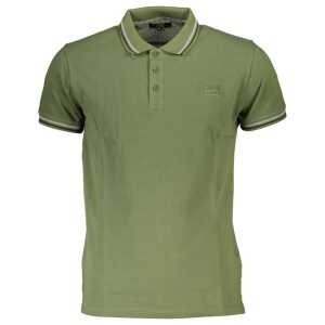 Cavalli Class Green Cotton Men Polo Shirt