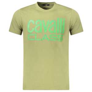 Cavalli Class Green Cotton Men T-Shirt