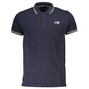 Cavalli Class Blue Cotton Men Polo Shirt