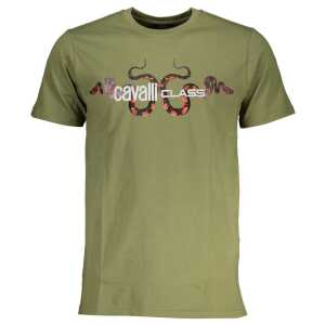 Cavalli Class Green Cotton T-Shirt