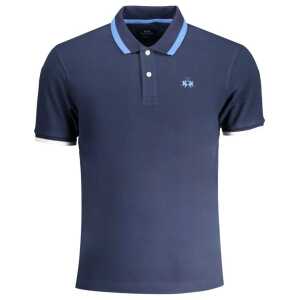 La Martina Blue Cotton Polo Shirt