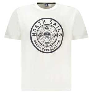 North Sails White Cotton Men T-Shirt