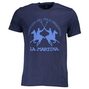 La Martina Blue Cotton Men T-Shirt