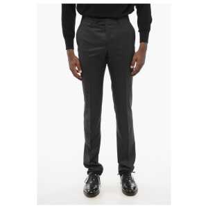 Corneliani Virgin Wool ACADEMY Pants with Hidden Closure