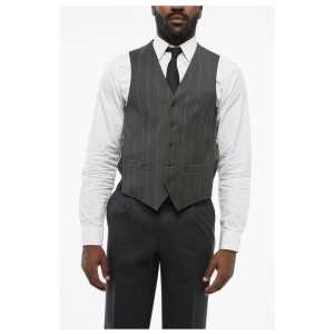 Corneliani CC COLLECTIO Striped 5 Buttons REFINED Wool Blend Vest