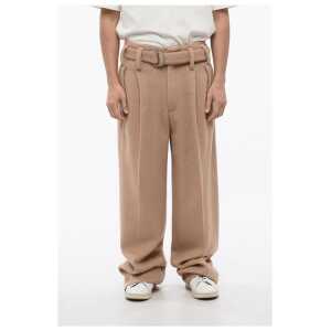Jil Sander Pleated Belted Wool Pants
