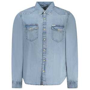 Guess Jeans Light Blue Cotton Men Shirt