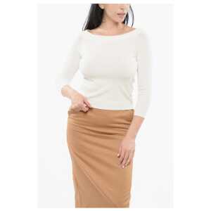 Roberto Collina Solid Color Lightweight Top with Boat Neckline