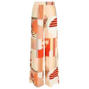 Fendi Patchwork print silk crepe Pants