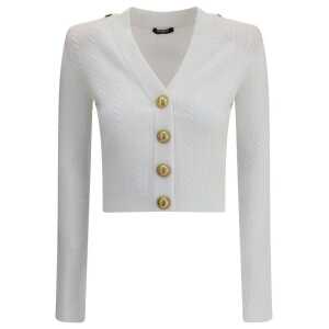 Balmain Ribbed and braided Cardigan