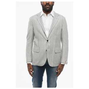 Corneliani Unlined Single Breasted-Blazer With Stripe Motif