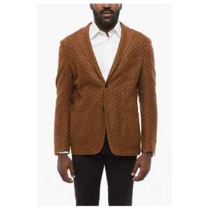 Corneliani Macramé Motif Cotton Single Breasted Blazer