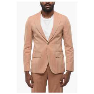Corneliani CC COLLECTION Single Breasted Blazer With Tone-On-Tone Strip