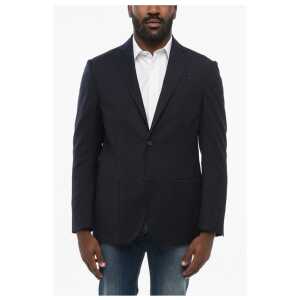 Corneliani ID Embroidered IDENTITY Single Breasted Blazer With Zipped B
