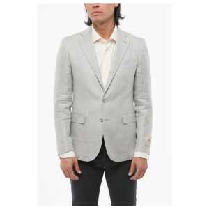 Corneliani CC COLLECTION Half-lined REFINED Linen Blend Blazer