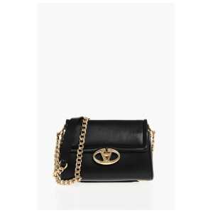 Valentino Leather Crossbody Bag with Logoed Buckle