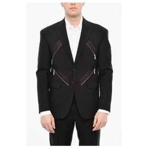 Dsquared² Single Breasted Blazer With Peak Lapel And Zip Detail