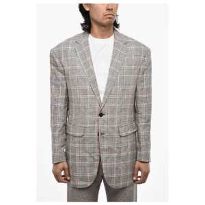 Dsquared² Flap Pockets Districh Check 2 Buttons Blazer