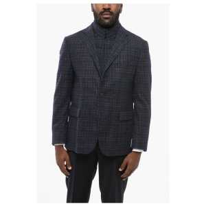 Corneliani Virgin Wool Blazer with Removable Double Collar