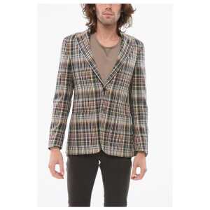 Corneliani CC COLLECTION Silk REFINED Blazer with Check Pattern
