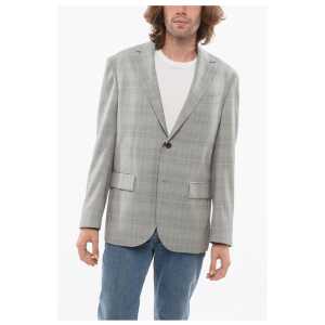 Corneliani Cool Wool CIRCLE Blazer with Glen Plaid Motif