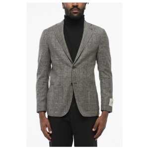 Corneliani CC Collection Virgin Wool REFINED Blazer with Glen Plaid Mot