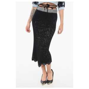Acne Studios Knit Pencil Skirt with Rope Belt
