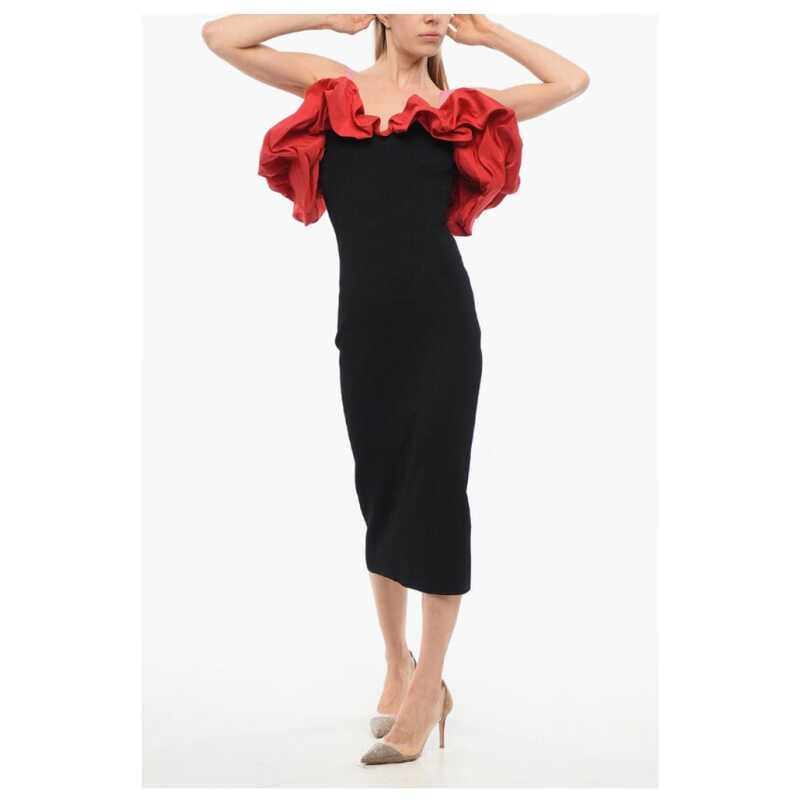 Alexander McQueen Knitted Cold-Shoulder Dress with Ruffled Detail, theFeinheit