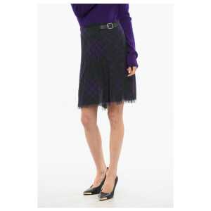 Burberry Silk Pleated Wrap Skirt