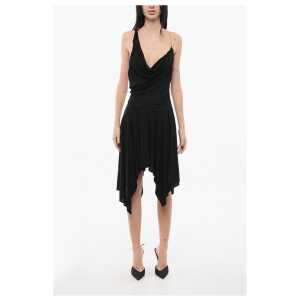 PINKO Bare Back Asymmetrical VITULANO Dress with Golden Chain