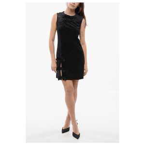 Viktor & Rolf Glittered Velour BOW & SLIT Velour Dress