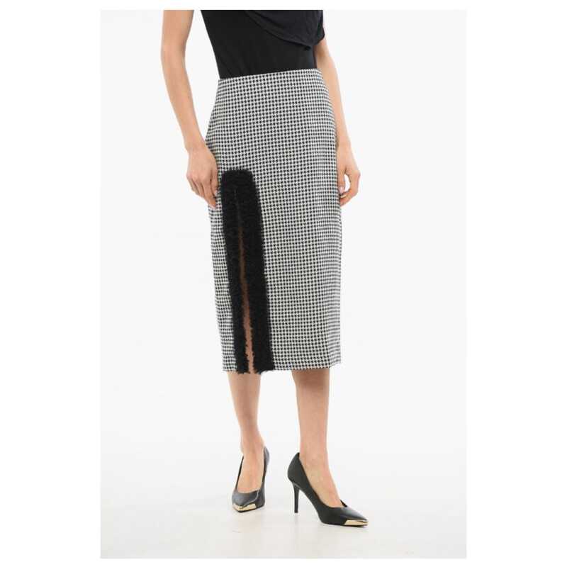 Viktor &amp; Rolf Houndstooth Pencil Skirt with Tulle Detail, theFeinheit