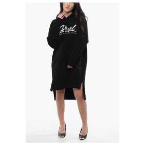 Diesel Asymmetrical Cut D-ILSE ITALICO Sweat Dress with Side Split