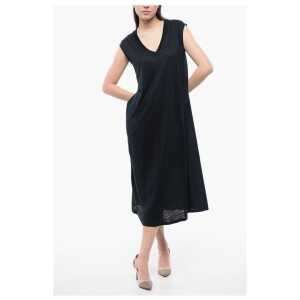 Woolrich V-neck Sleeveless Linen Dress