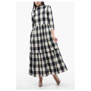 Woolrich Flounced Shirt Dress with Gingham Motif