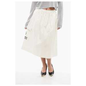 Woolrich PENN-RICH Cotton Blend Midi Skirt with Utility Pockets
